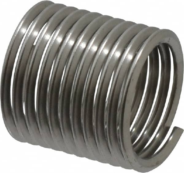 Recoil - 7/16-20 UNF, 0.656" OAL, Free Running Helical Insert - 10-5/8 Free Coils, Tanged, Stainless Steel, Bright Finish, 1-1/2D Insert Length - Caliber Tooling