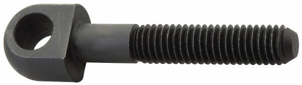 Jergens - 3/8-16, 1-3/8" Thread Length, 3/8" Hole Diam, 3/8" Hole Diam, Steel, Swing Bolt - Black Oxide Finish, Grade 4140, 1/2" Head Thickness, 2-1/2" Hole Center to End - Caliber Tooling