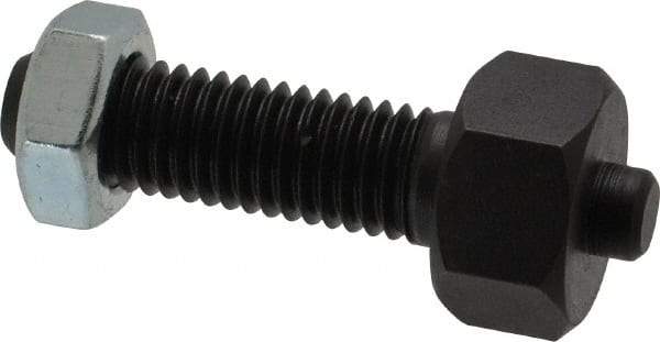 Jergens - 1/2-13 Thread, 7/8" Size, 2-3/8" Long, Black Oxide Coated, Low Carbon Steel Clamp Rest - 1-1/2" Thread Length, 11/32" Pin Diam x 3/16" Pin Height, 1/2" Nut Height - Caliber Tooling