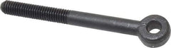 Jergens - 3/8-16, External Male Thread, Alloy Steel, Eye Hole Head, Rod End - Black Oxide Finish, 3/8" Shank Diam, 4" Hole Center to End, Grade 4142, 3.52" Thread Length - Caliber Tooling