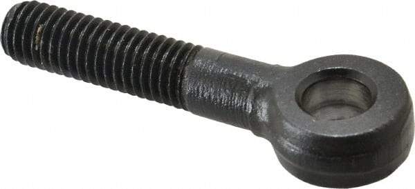 Jergens - 1/2-13, External Male Thread, Alloy Steel, Eye Hole Head, Rod End - Black Oxide Finish, 1/2" Shank Diam, 2-11/16" Hole Center to End, Grade 4142, 2.04" Thread Length - Caliber Tooling