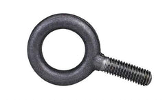 Gibraltar - 21,000 Lb Capacity, Steel, 1-1/2 - 6 Thread, Fixed Lifting Eye Bolt - Fully Threaded, 3-1/2" Shank, 3-1/2" Thread Length, No Shoulder - Caliber Tooling