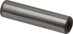 Jergens - 1/4" Diam x 1" Pin Length C-1215 Alloy Steel Pull Out Dowel Pin - C 47-58 & C 60-64 (Surface) Hardness, 1 Beveled & 1 Threaded End - Caliber Tooling