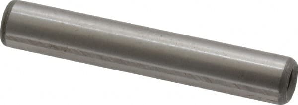 Jergens - 1/4" Diam x 1-1/2" Pin Length C-1215 Alloy Steel Pull Out Dowel Pin - C 47-58 & C 60-64 (Surface) Hardness, 1 Beveled & 1 Threaded End - Caliber Tooling