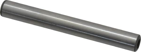 Jergens - 3/8" Diam x 3" Pin Length C-1215 Alloy Steel Pull Out Dowel Pin - C 47-58 & C 60-64 (Surface) Hardness, 1 Beveled & 1 Threaded End - Caliber Tooling