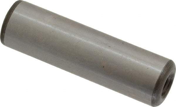 Jergens - 1/2" Diam x 1-3/4" Pin Length C-1215 Alloy Steel Pull Out Dowel Pin - C 47-58 & C 60-64 (Surface) Hardness, 1 Beveled & 1 Threaded End - Caliber Tooling