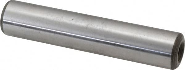 Jergens - 1/2" Diam x 2-1/2" Pin Length C-1215 Alloy Steel Pull Out Dowel Pin - C 47-58 & C 60-64 (Surface) Hardness, 1 Beveled & 1 Threaded End - Caliber Tooling