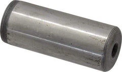 Jergens - 1" Diam x 2-1/2" Pin Length C-1215 Alloy Steel Pull Out Dowel Pin - C 47-58 & C 60-64 (Surface) Hardness, 1 Beveled & 1 Threaded End - Caliber Tooling