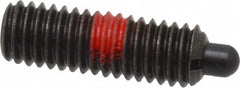 Jergens - 3/8-16, 1-1/8" Thread Length, 3/16" Plunger Projection, Steel Threaded Spring Plunger - 0.186" Max Plunger Diam, 1-1/8" Plunger Length, 5.5 Lb Init End Force, 14.5 Lb Final End Force, 3/16" Hex - Caliber Tooling