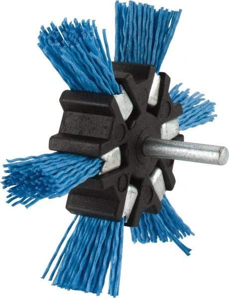 Value Collection - 4" OD, 1/4" Shank Diam, Nylon Wheel Brush - 1/2" Face Width - Caliber Tooling