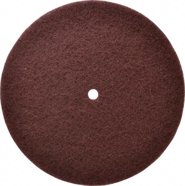 3M - 9" Very Fine Grade Aluminum Oxide Deburring Disc - 1/2" Center Hole, Arbor Connection, Maroon, 2,500 Max RPM - Caliber Tooling