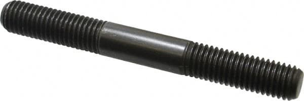 Jergens - 5/8-11 5-1/2" OAL Equal Double Threaded Stud - Alloy Steel, Black Oxide Finish, 1-3/4" Equal Thread Length - Caliber Tooling