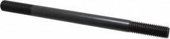 Jergens - 5/8-11 9" OAL Equal Double Threaded Stud - Alloy Steel, Black Oxide Finish, 1-3/4" Equal Thread Length - Caliber Tooling