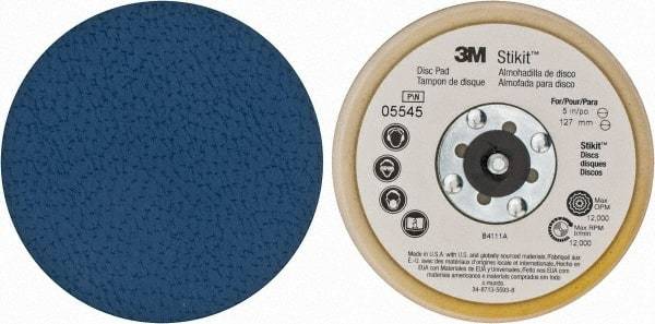 3M - 5" Diam Adhesive/PSA Disc Backing Pad - Soft Density, 12,000 RPM - Caliber Tooling