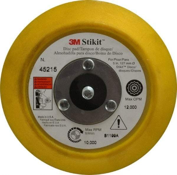 3M - 5" Diam Adhesive/PSA Disc Backing Pad - Medium Density, 10,000 RPM - Caliber Tooling