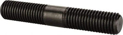 Jergens - 3/4-10 4-1/2" OAL Equal Double Threaded Stud - Alloy Steel, Black Oxide Finish, 1-11/16" Equal Thread Length - Caliber Tooling