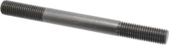 Jergens - 3/4-10 8" OAL Equal Double Threaded Stud - Alloy Steel, Black Oxide Finish, 2" Equal Thread Length - Caliber Tooling