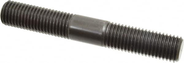 Jergens - 7/8-9 6" OAL Equal Double Threaded Stud - Alloy Steel, Black Oxide Finish, 2-1/4" Equal Thread Length - Caliber Tooling