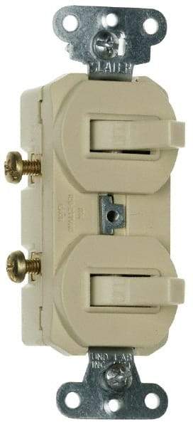 Pass & Seymour - 1 Pole, 120/277 VAC, 15 Amp, Flush Mounted, Self Grounding, Tamper Resistant Duplex Switch - NonNEMA Configuration, 2 Switch, Side Wiring, UL Listed 20 Standard - Caliber Tooling