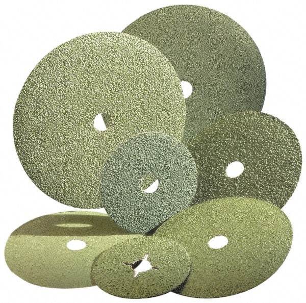 Superior Abrasives - 5" Diam 7/8" Hole 36 Grit Fiber Disc - Very Coarse Grade, Zirconia Alumina - Caliber Tooling