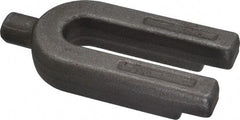 Jergens - 1-3/4" Wide x 3/4" High, Forged Steel, U Shaped Strap Clamp - 5/8" Stud, 2-1/2" Travel, 4" OAL, 11/16" Slot Width - Caliber Tooling