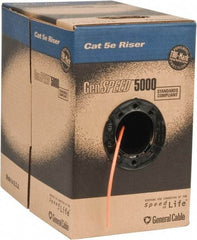 Made in USA - Cat5e, 24 AWG, 4 Wires, Network & Ethernet Cable - Orange, Polyolefin, 1,000' OAL - Caliber Tooling