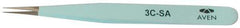 Aven - 4-1/4" OAL 3C-SA Color Coded Precision Tweezers - Stainless Steel, 3C-SA Pattern - Caliber Tooling