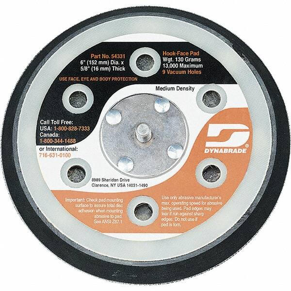 Dynabrade - 6" Diam Disc Backing Vacuum Replacement Pad - Medium Density, 12,000 RPM - Caliber Tooling