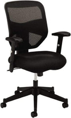 Basyx - 41-1/2" High High Back Chair - 29" Wide x 36" Deep, Padded Mesh Seat, Black - Caliber Tooling