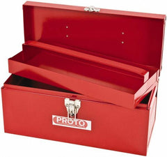 Proto - 1 Compartment 1 Tray Tool Box - 14" Wide x 6-1/2" Deep x 6" High, Steel, Red - Caliber Tooling