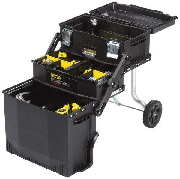 Stanley - 22 Lb Capacity 4-in-1 Mobile Workstation - 11.1111" Wide x 21-1/4" Deep x 28-2/3" High, Structural Foam, Black - Caliber Tooling