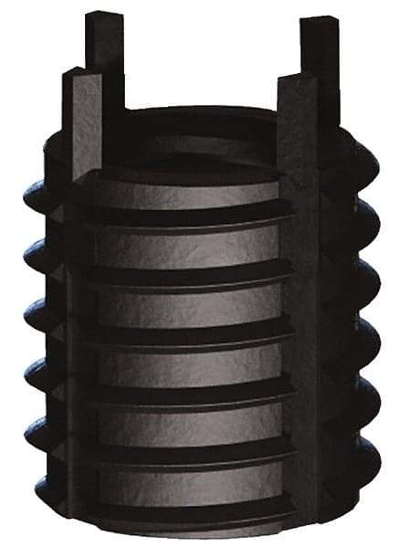 Jergens - 1-1/2 - 6 Internal, 1-7/8 - 12 External, UNC, 2" Insert Length, Heavy Duty Keylocking Thread Inserts - Carbon Steel, Zinc Phosphate Finish, Grade C1215, 2B Internal Class of Fit, 2A External Class of Fit, Use Tool 215-064716 - Caliber Tooling