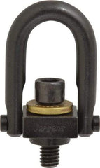 Jergens - 1,000 Lb Load Capacity Safety Engineered Center Pull Hoist Ring - 12 Ft/Lb Torque, 3/8 - 16 Thread, 4140 Alloy Steel, Black Oxide Finish - Caliber Tooling