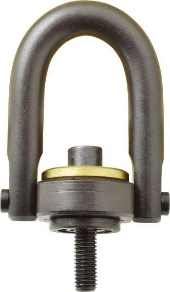 Jergens - 2,500 Lb Load Capacity Safety Engineered Center Pull Hoist Ring - 28 Ft/Lb Torque, 1/2 - 13 Thread, 4140 Alloy Steel, Black Oxide Finish - Caliber Tooling