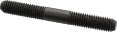 Jergens - M8x1.25 65mm OAL Equal Double Threaded Stud - Alloy Steel, Black Oxide Finish, 24mm Equal Thread Length, Metric - Caliber Tooling