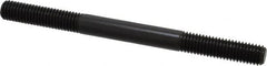 Jergens - M10x1.50 125mm OAL Equal Double Threaded Stud - Alloy Steel, Black Oxide Finish, 35mm Equal Thread Length, Metric - Caliber Tooling