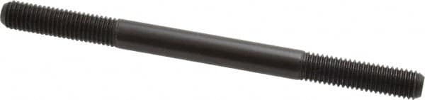 Jergens - M10x1.50 140mm OAL Equal Double Threaded Stud - Alloy Steel, Black Oxide Finish, 35mm Equal Thread Length, Metric - Caliber Tooling