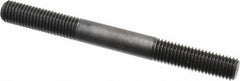 Jergens - M12x1.75 125mm OAL Equal Double Threaded Stud - Alloy Steel, Black Oxide Finish, 39mm Equal Thread Length, Metric - Caliber Tooling