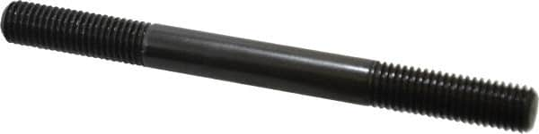 Jergens - M12x1.75 140mm OAL Equal Double Threaded Stud - Alloy Steel, Black Oxide Finish, 39mm Equal Thread Length, Metric - Caliber Tooling