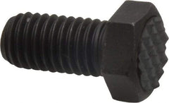 Fairlane - Serrated Tooth, 1/2-13, 1" Shank Length, 1" Thread Length, Black Oxide Finish, Hex Head, Adjustable Positioning Gripper - 5/8" Pad Diam, 3/4" Hex, 23/64" Head Height, Fine Tooth Grade - Caliber Tooling