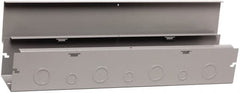 Cooper B-Line - 4" High x 102mm Wide x 60" Long, Screw Mount Solid Wall Wire Duct - Gray, 19 (Bottom) & 19 (Top) Knockouts, Hinged Cover, Steel - Caliber Tooling