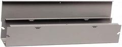 Cooper B-Line - 4" High x 102mm Wide x 24" Long, Screw Mount Solid Wall Wire Duct - Gray, 7 (Bottom) & 7 (Top) Knockouts, Hinged Cover, Steel - Caliber Tooling