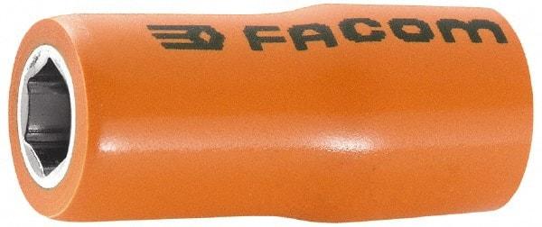 Facom - 1/2" Drive, Standard Hand Socket - 12 Points, 2-3/64" OAL, Alloy Steel - Caliber Tooling