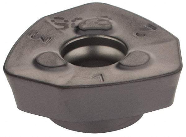 Iscar - FF WOMT09T320 Grade IC908 Carbide Milling Insert - TiAlN Finish, 0.1575" Thick, 18mm Inscribed Circle, 2mm Corner Radius - Caliber Tooling