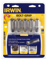 Irwin - 5 Piece Bolt & Screw Extractor Set - 3/8" Drive, Molded Plastic Case - Caliber Tooling