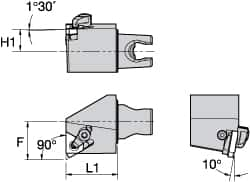 Kennametal - Insert Style LT 16EL, 30mm Head Length, Right Hand Cut, External Modular Threading Cutting Unit Head - System Size KM25, 22mm Center to Cutting Edge, Series LT Threading - Caliber Tooling