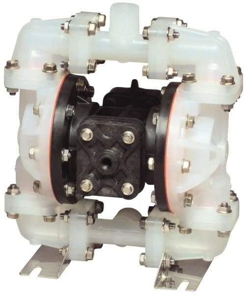 SandPIPER - 1/2" NPT, Metallic, Air Operated Diaphragm Pump - Santoprene Diaphragm, Stainless Steel Housing - Caliber Tooling