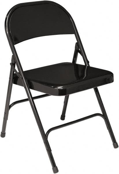 NPS - 18-1/4" Wide x 18-1/2" Deep x 29-1/4" High, Steel Standard Folding Chair - Black - Caliber Tooling