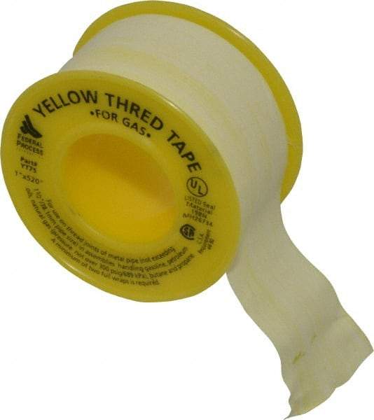 Federal Process - 1" Wide x 520" Long Gas Pipe Repair Tape - 3.8 mil Thick, -450 to 550°F, Yellow - Caliber Tooling