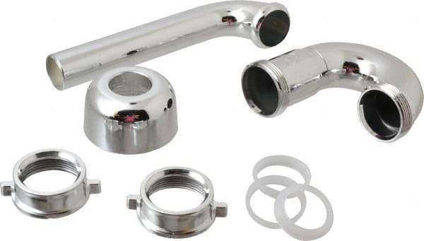 Federal Process - 1-1/4 Outside Diameter, P Trap with Wall Pipe - Chrome Coated, PVC - Caliber Tooling